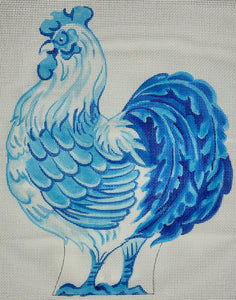 Blue and White Rooster