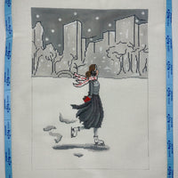 Ice Skater with Cityscape