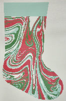 Marble Stocking - Red/Green (print)
