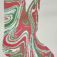Marble Stocking - Red/Green (print)
