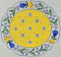 French Plate - Yellow, Blue, White
